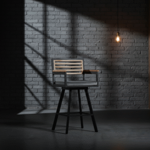 Stool with Wood Accent