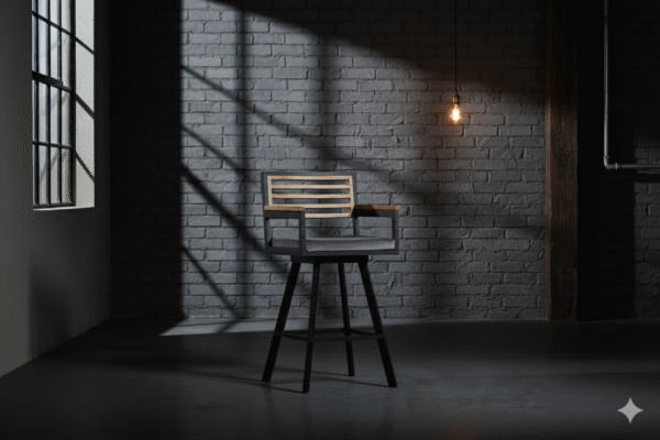 Stool with Wood Accent