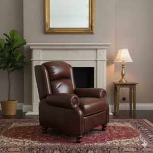 Brown Leather Recliner - Image 5