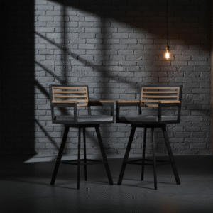 Stool with Wood Accent - Image 2