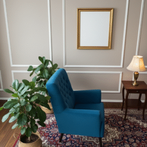 Blue Velvet Accent Chair - Image 2