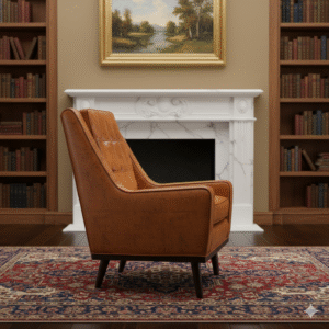 Modern Leather Accent Chair - Image 4