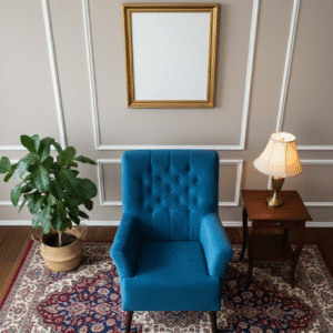 Blue Velvet Accent Chair - Image 3