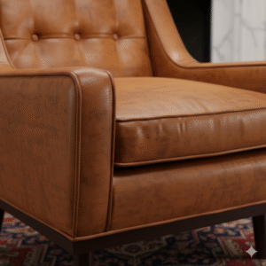 Modern Leather Accent Chair - Image 2