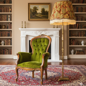Green Velvet Accent Chair - Image 2