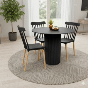 Black Fluted Dining Set - Image 5