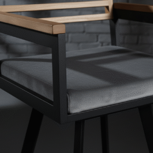 Stool with Wood Accent - Image 3