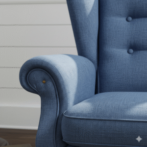 Armchair in Blue Fabric - Image 2