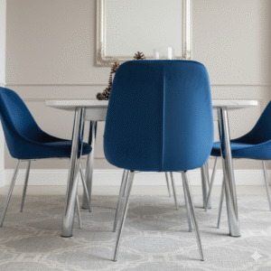 Blue Velvet Dining Set - Image 4
