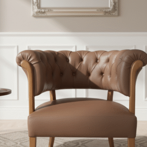 High-Back Leather Armchair