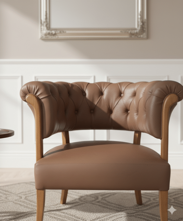 High-Back Leather Armchair